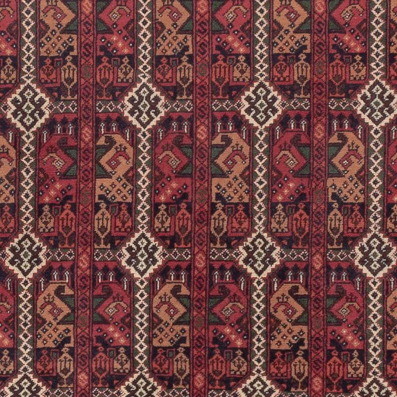 Afghan Teppich 193x283cm - Orientteppich - dunkelrot