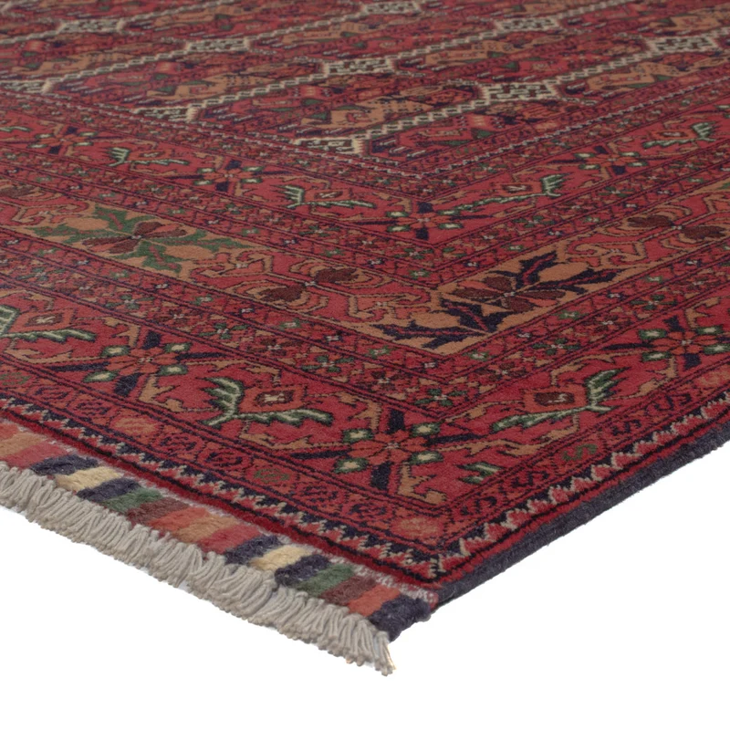 Afghan Teppich 193x283cm - Orientteppich - dunkelrot