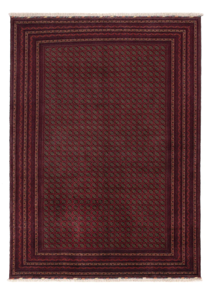 Afghan Teppich 206x295cm - Orientteppich - dunkelrot