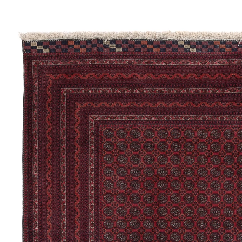 Afghan Teppich 198x297cm - Orientteppich - dunkelrot