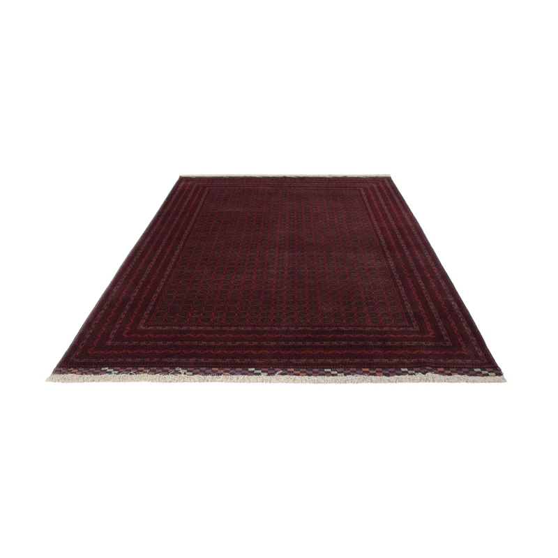 Afghan Teppich 198x297cm - Orientteppich - dunkelrot