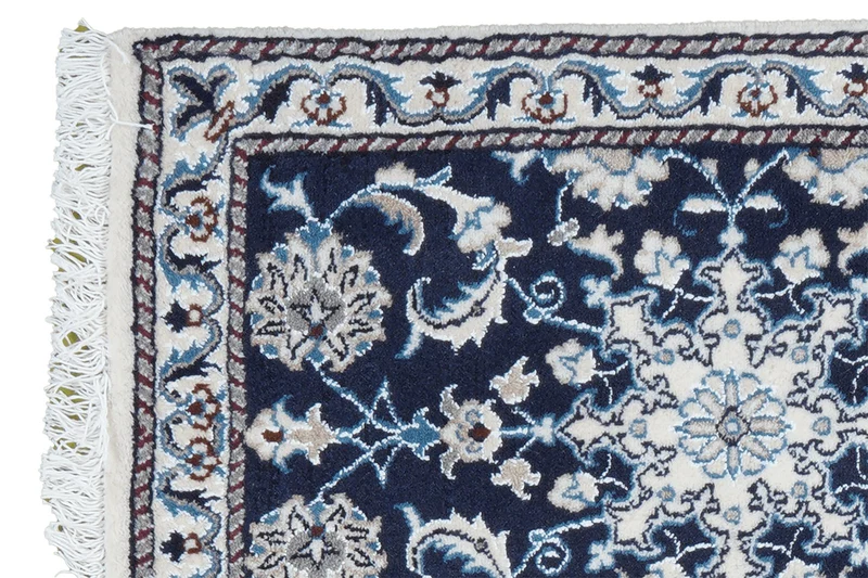 Nain 12La · Handgeknüpft – Blau, 90x57 cm