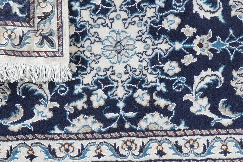 Nain 12La · Handgeknüpft – Blau, 90x57 cm