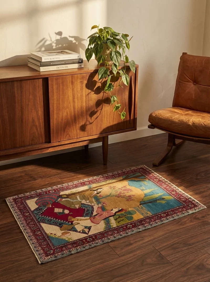 Kashan · Handgeknüpft – Bunt, 87x60 cm