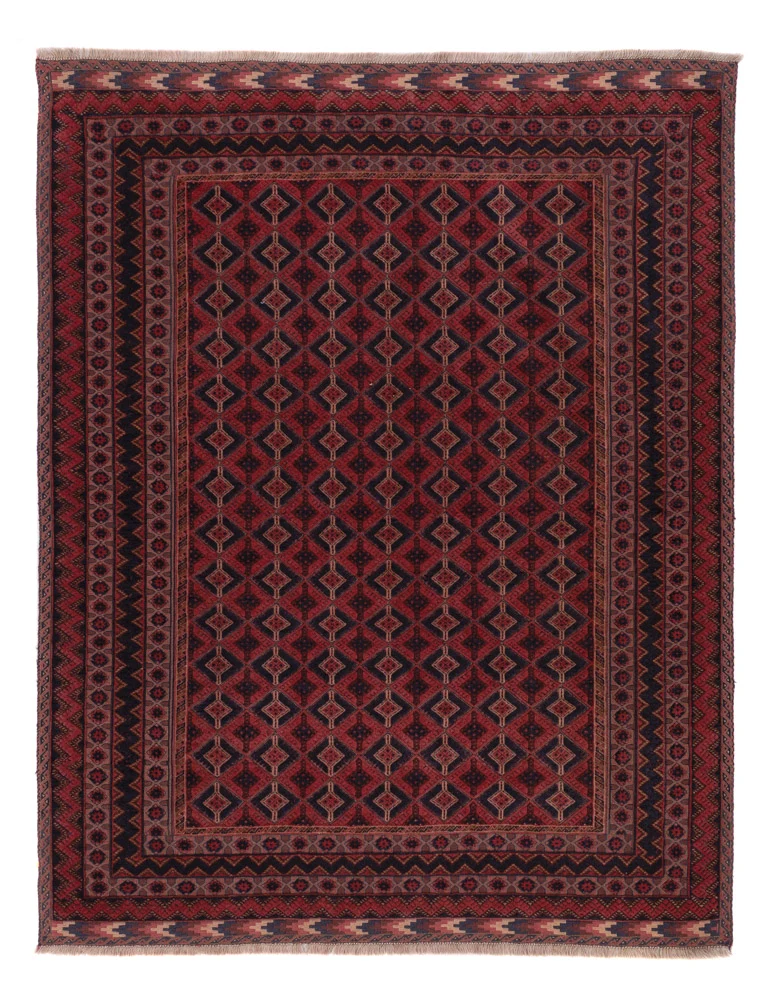 Kelim Afghan Teppich 161x201cm - dunkelrot