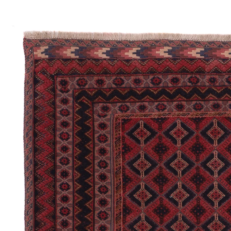 Kelim Afghan Teppich 161x201cm - dunkelrot