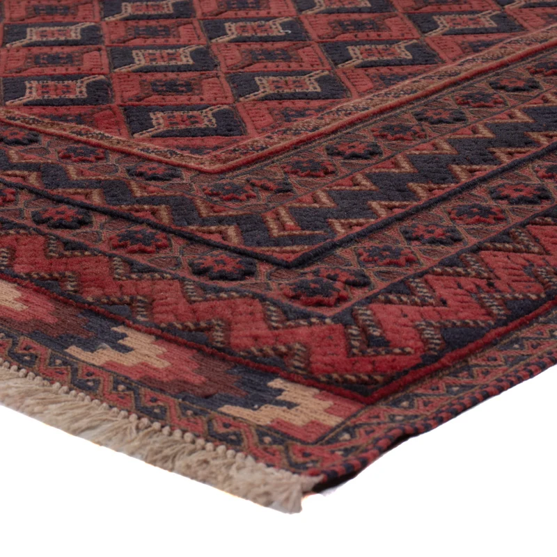 Kelim Afghan Teppich 161x201cm - dunkelrot