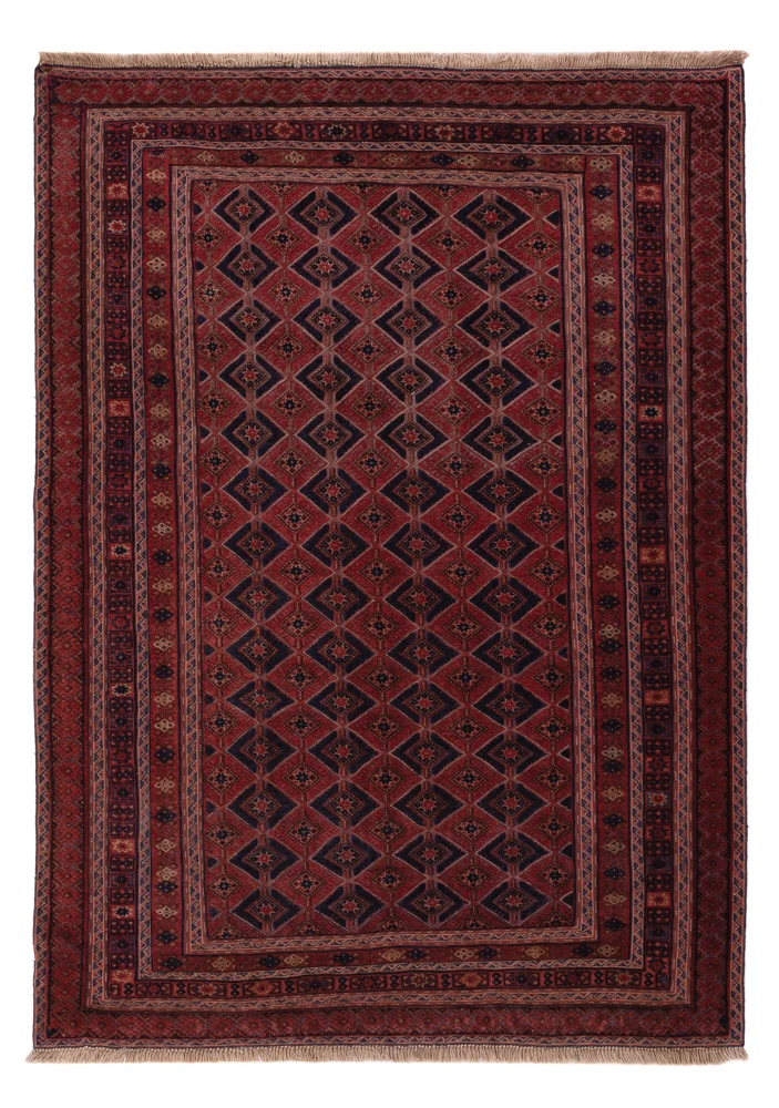 Kelim Afghan Teppich 156x206cm - dunkelrot
