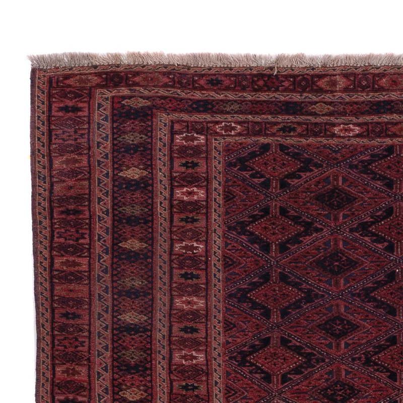 Kelim Afghan Teppich 146x221cm - dunkelrot