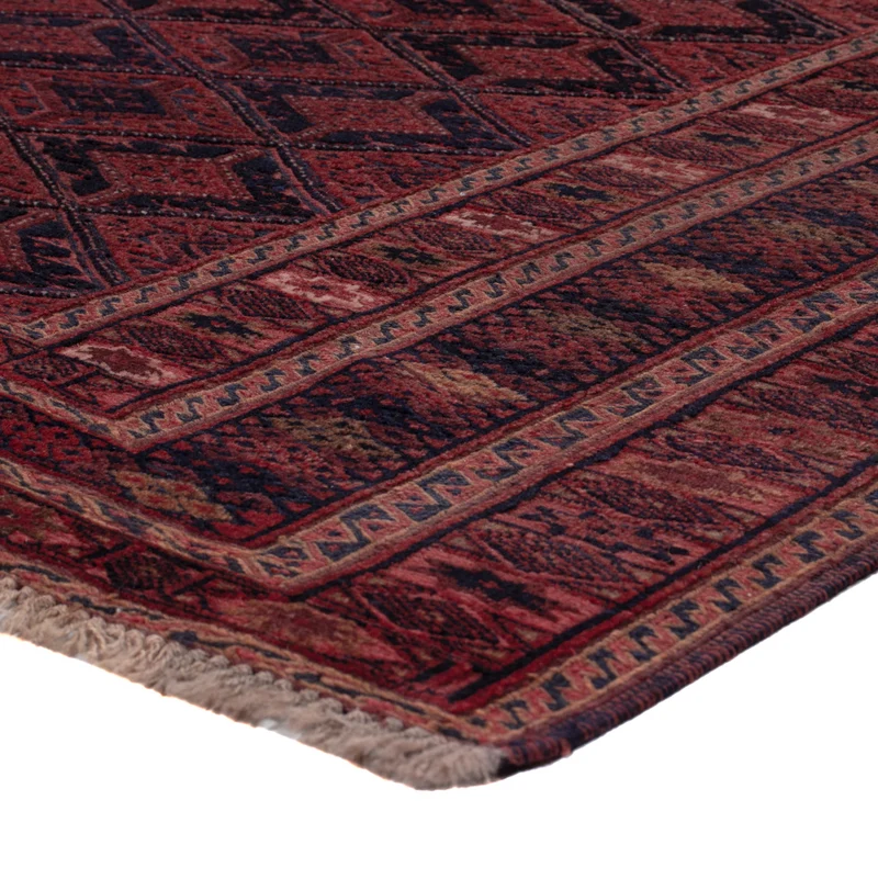 Kelim Afghan Teppich 146x221cm - dunkelrot