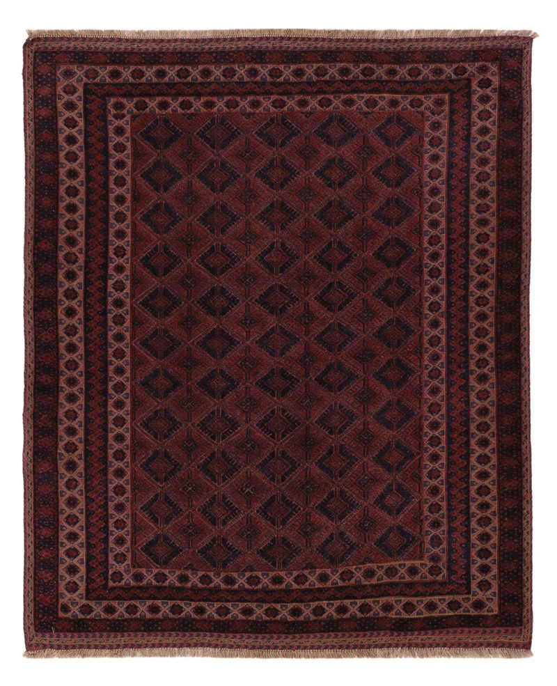 Kelim Afghan Teppich 165x197cm - dunkelrot