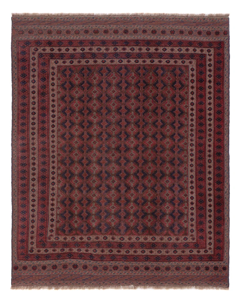 Kelim Afghan Teppich 164x197cm - dunkelrot