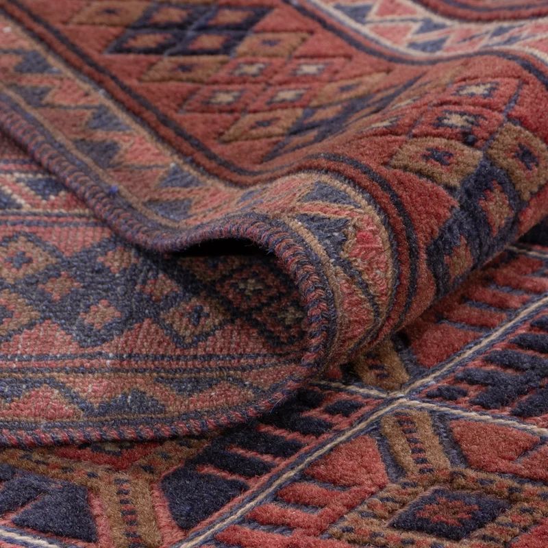 Kelim Afghan Teppich 162x198cm - dunkelrot