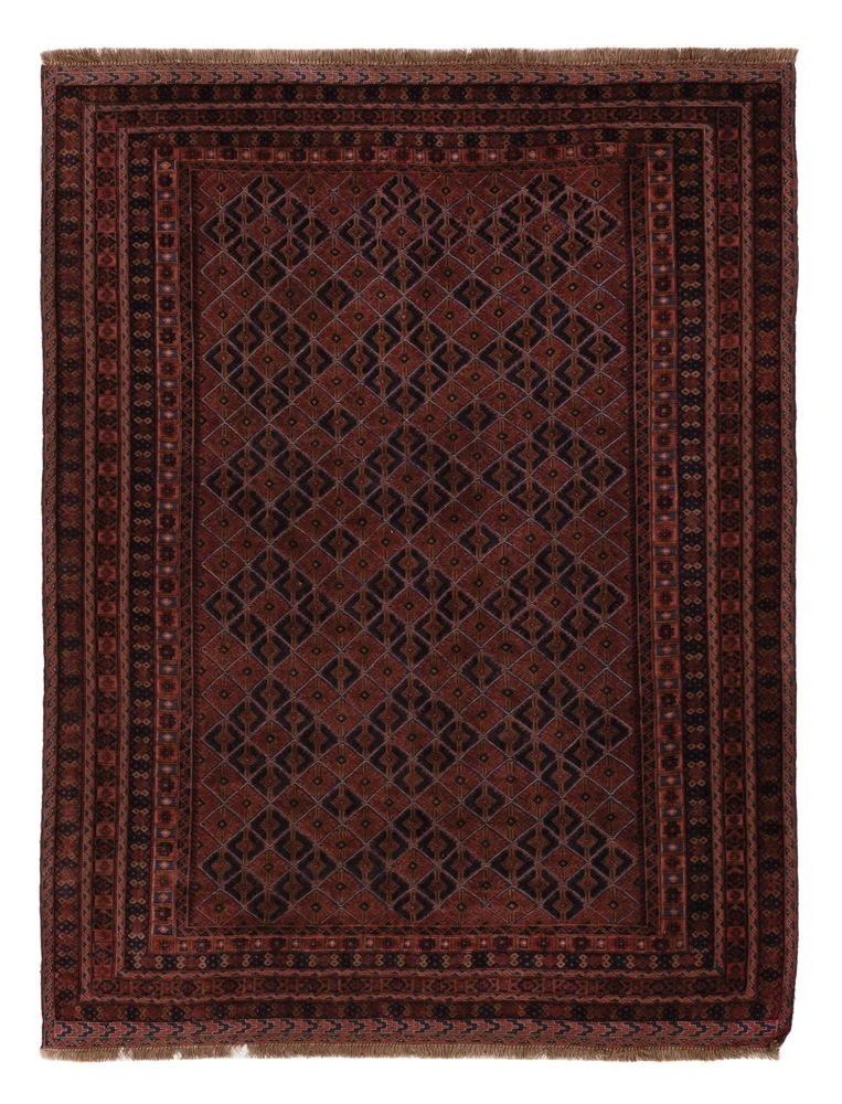 Kelim Afghan Teppich 159x205cm - dunkelrot