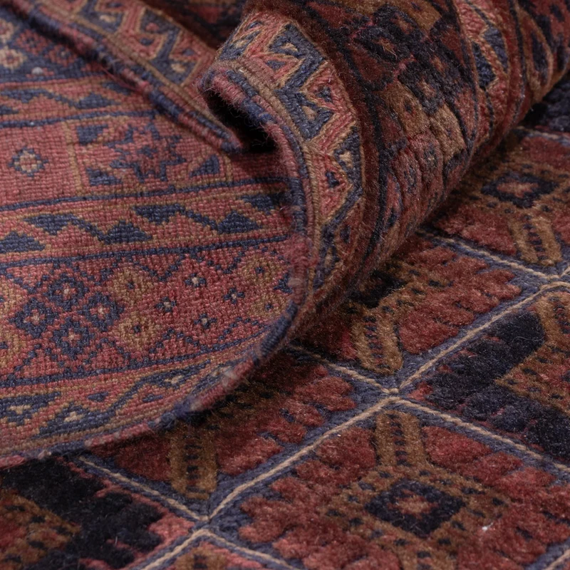 Kelim Afghan Teppich 159x205cm - dunkelrot