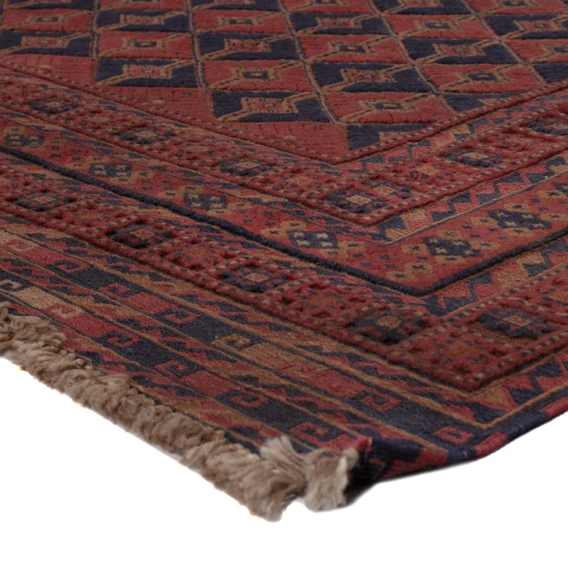 Kelim Afghan Teppich 160x206cm - dunkelrot