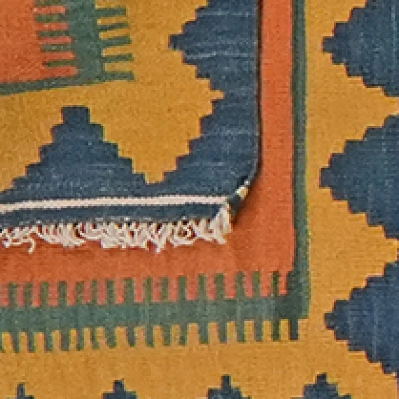 Kelim Gashgai · Handgewebt – Blau, 355x52 cm
