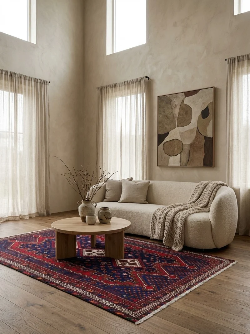 Afshar · Handgeknüpft – Rot, 225x160 cm