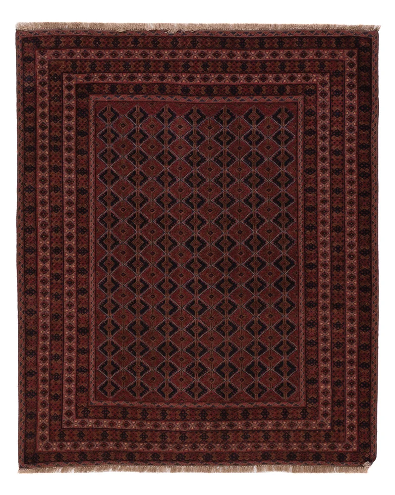 Kelim Afghan Teppich 158x191cm - dunkelrot