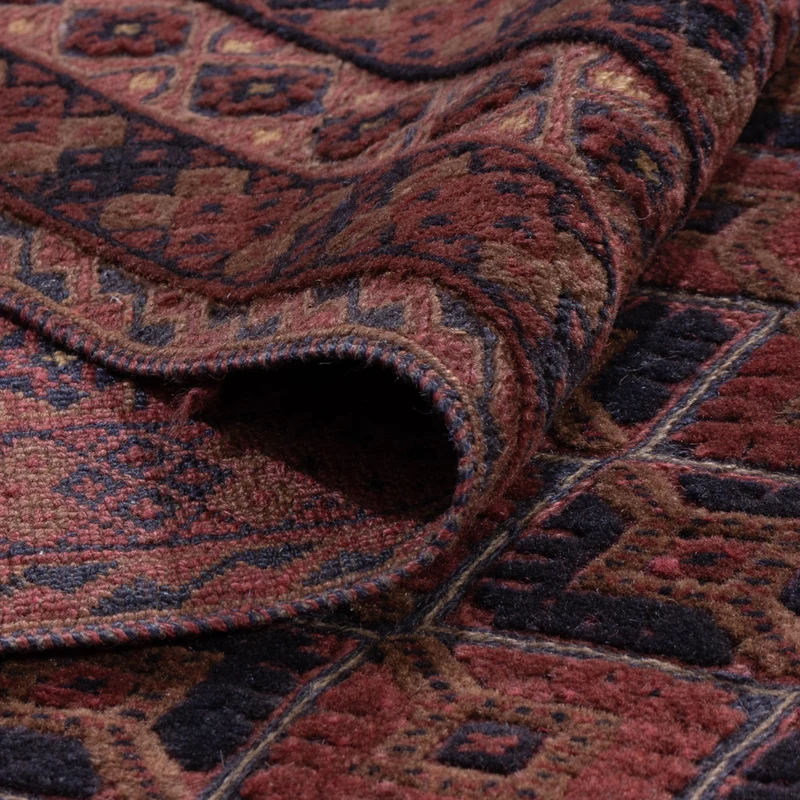 Kelim Afghan Teppich 158x191cm - dunkelrot
