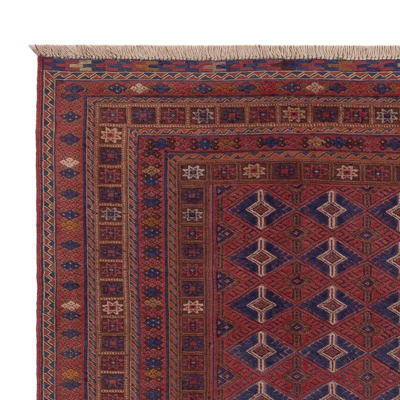 Kelim Afghan Teppich 156x194cm - dunkelrot