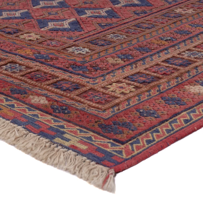 Kelim Afghan Teppich 156x194cm - dunkelrot