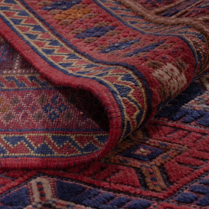 Kelim Afghan Teppich 156x194cm - dunkelrot