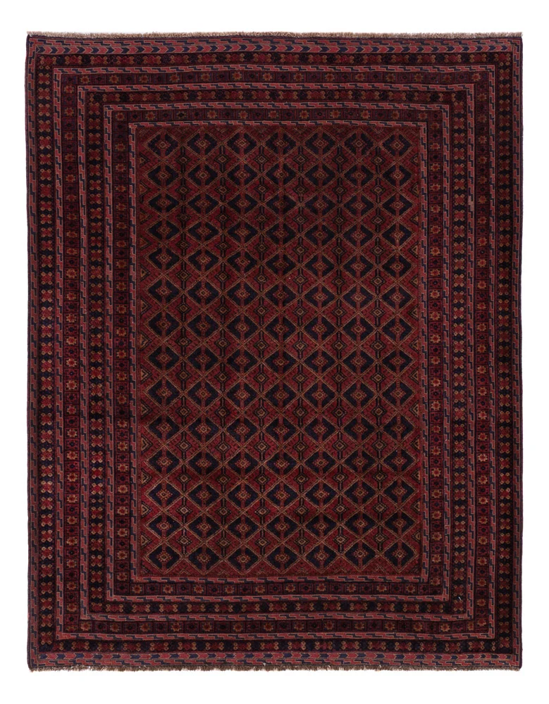 Kelim Afghan Teppich 156x196cm - dunkelrot
