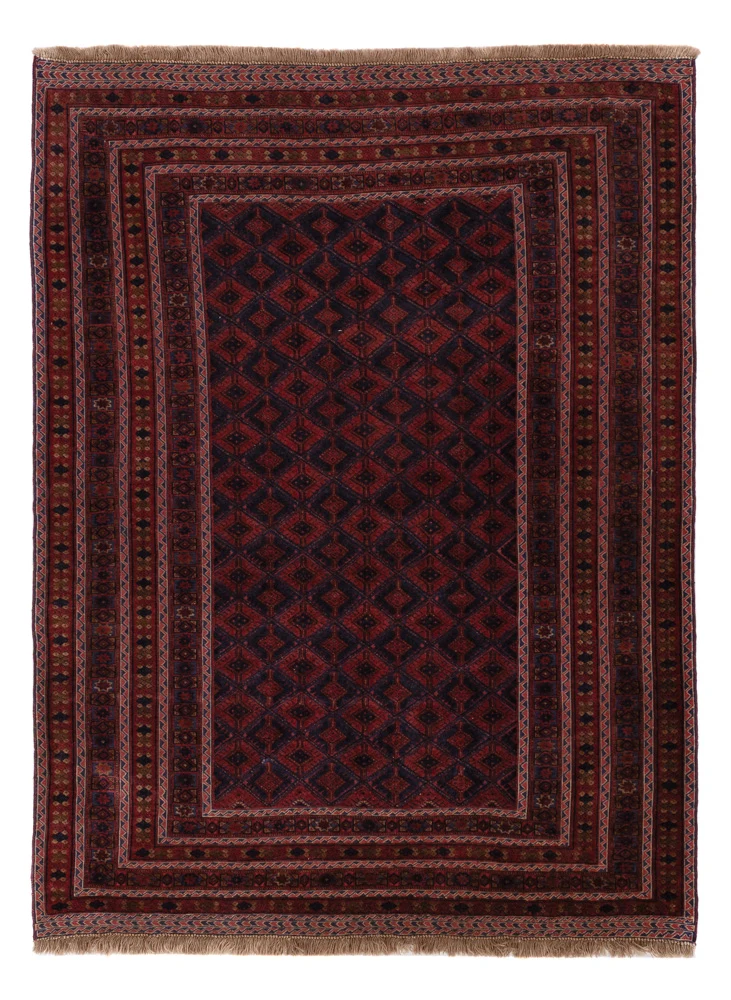 Kelim Afghan Teppich 155x198cm - dunkelrot