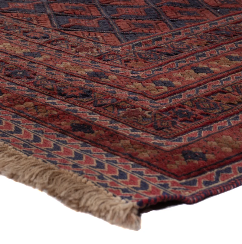 Kelim Afghan Teppich 155x198cm - dunkelrot