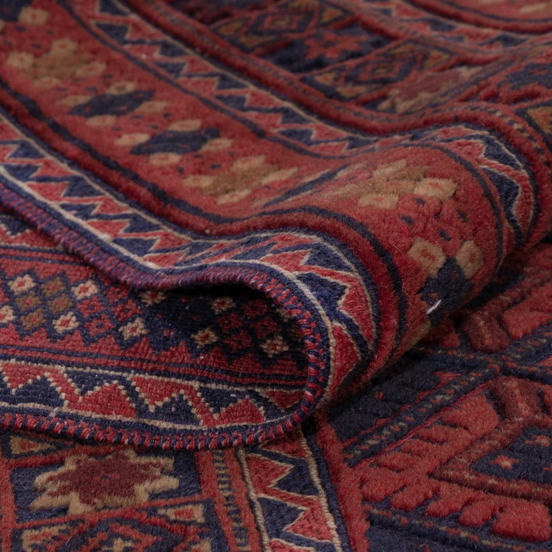 Kelim Afghan Teppich 155x198cm - dunkelrot