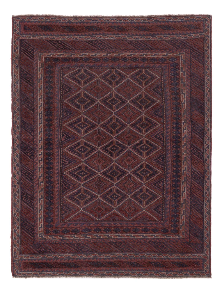Kelim Afghan Teppich 155x197cm - dunkelbeige