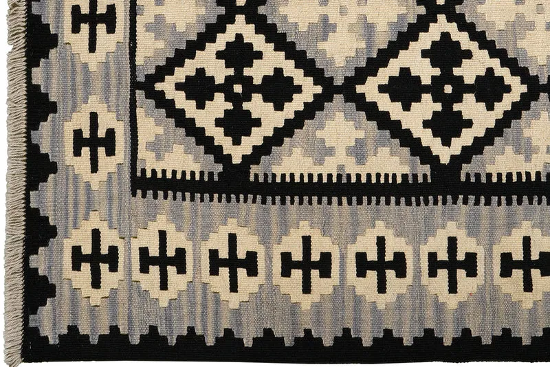 Kelim Gashgai · Handgewebt – Schwarz, 160x112 cm