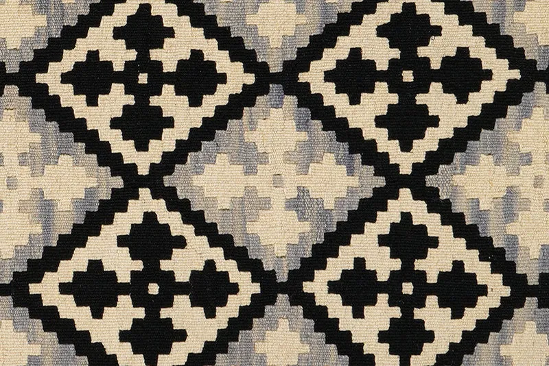 Kelim Gashgai · Handgewebt – Schwarz, 160x112 cm