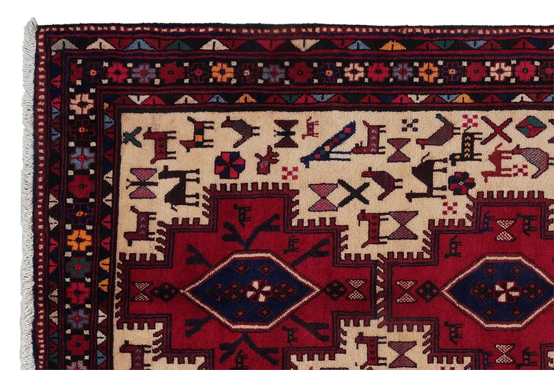 Afshar · Handgeknüpft – Beige, 198x112 cm