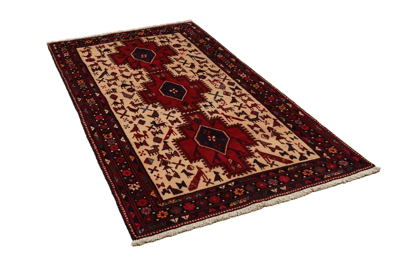 Afshar · Handgeknüpft – Beige, 198x112 cm