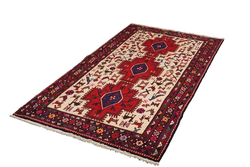 Afshar · Handgeknüpft – Beige, 198x112 cm