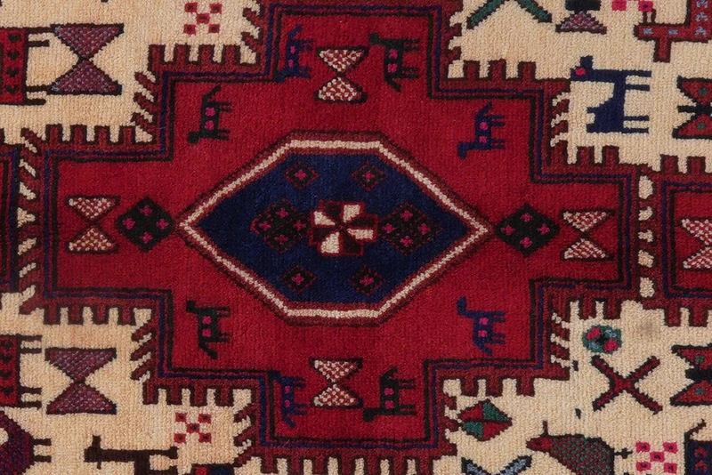 Afshar · Handgeknüpft – Beige, 198x112 cm