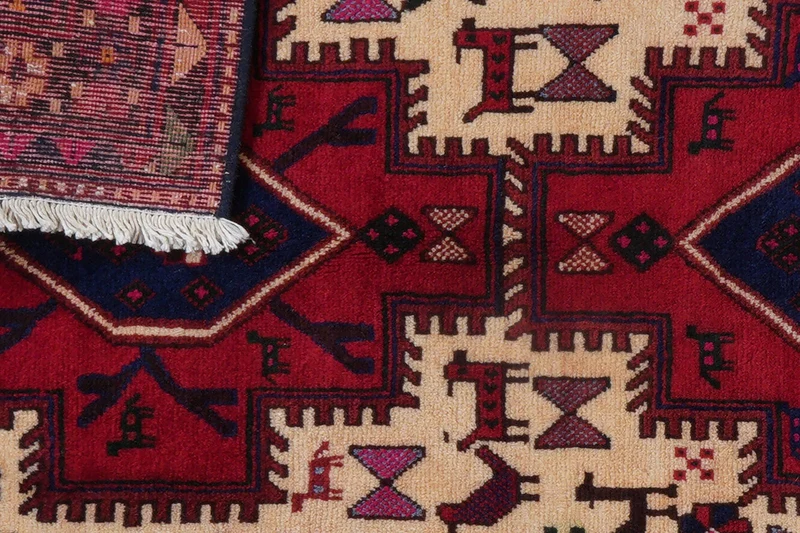 Afshar · Handgeknüpft – Beige, 198x112 cm