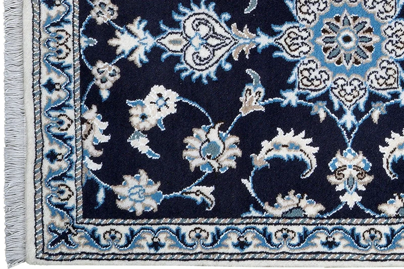 Nain 12La · Handgeknüpft – Blau, 197x76 cm