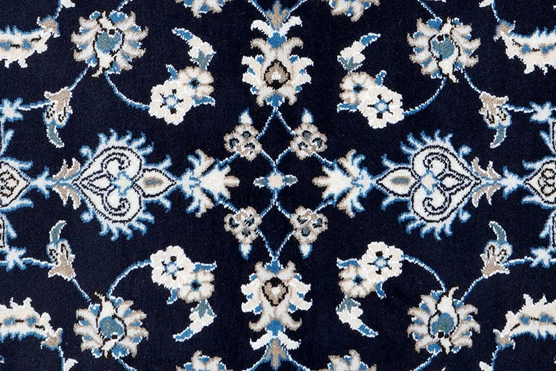 Nain 12La · Handgeknüpft – Blau, 197x76 cm