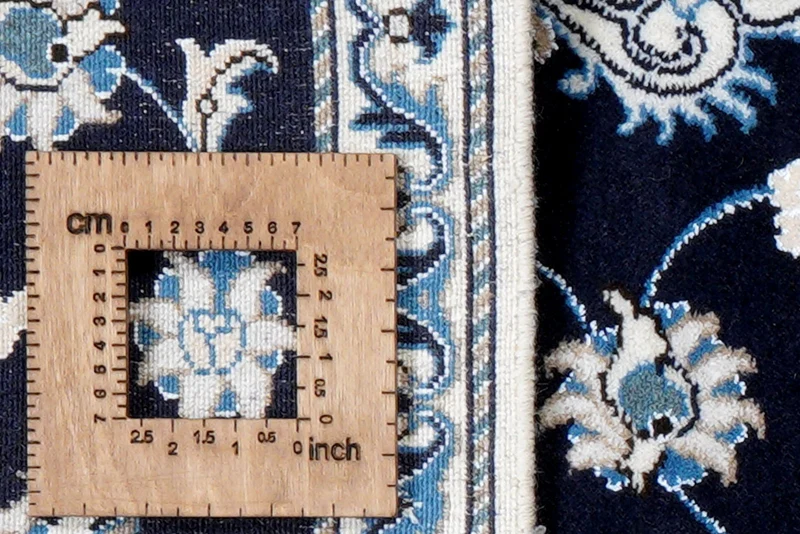 Nain 12La · Handgeknüpft – Blau, 197x76 cm