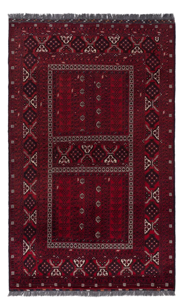 Afghan Teppich 158x252cm - Orientteppich - dunkelrot