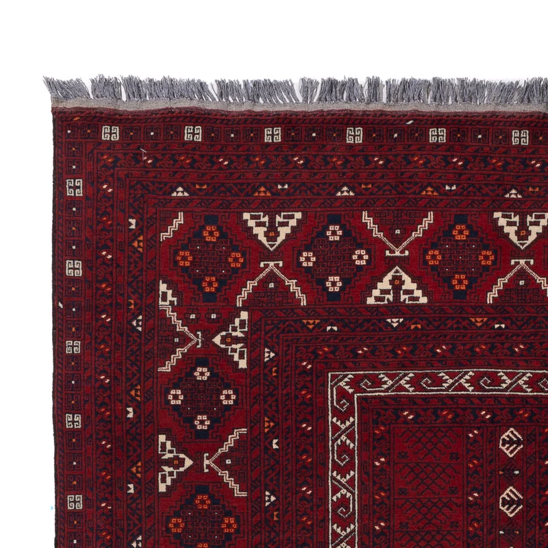 Afghan Teppich 156x254cm - Orientteppich - dunkelrot