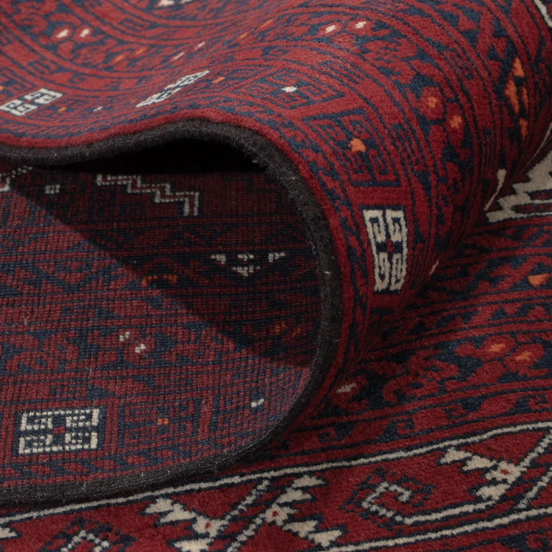 Afghan Teppich 156x254cm - Orientteppich - dunkelrot