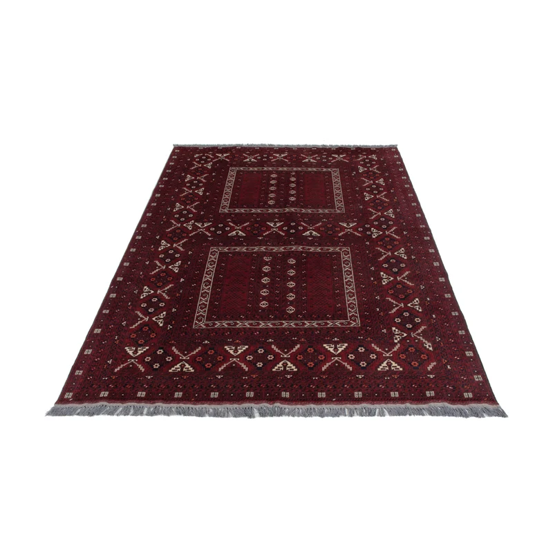 Afghan Teppich 156x254cm - Orientteppich - dunkelrot