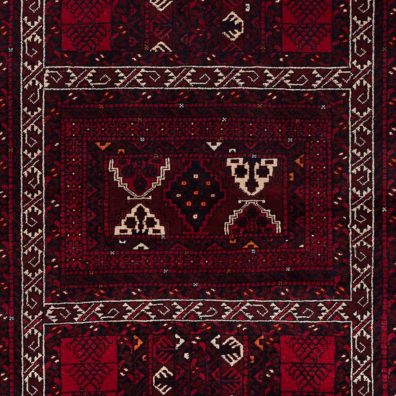 Afghan Teppich - 159 x 246 cm - dunkelrot