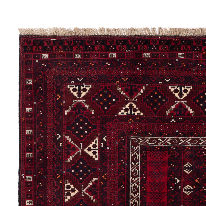Afghan Teppich - 159 x 246 cm - dunkelrot