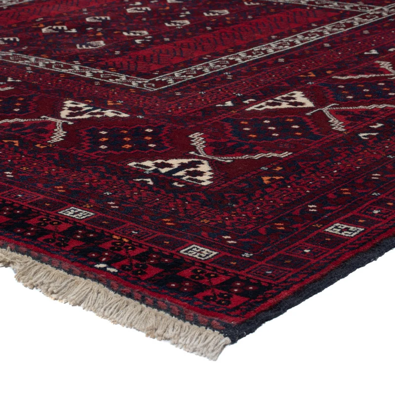 Afghan Teppich - 159 x 246 cm - dunkelrot