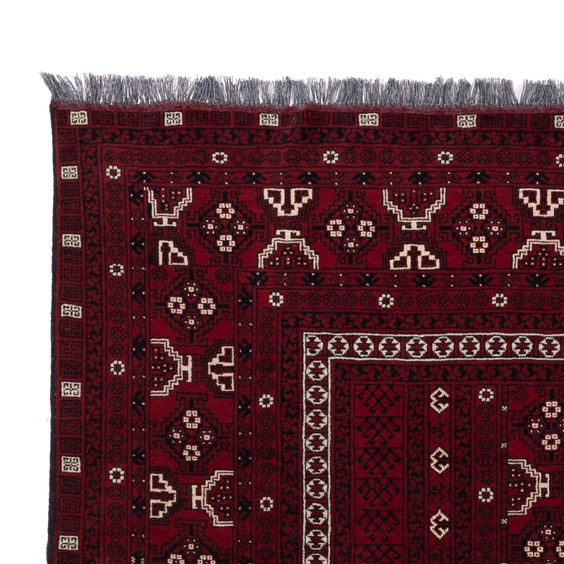 Afghan Teppich 157x247cm - Orientteppich - dunkelrot